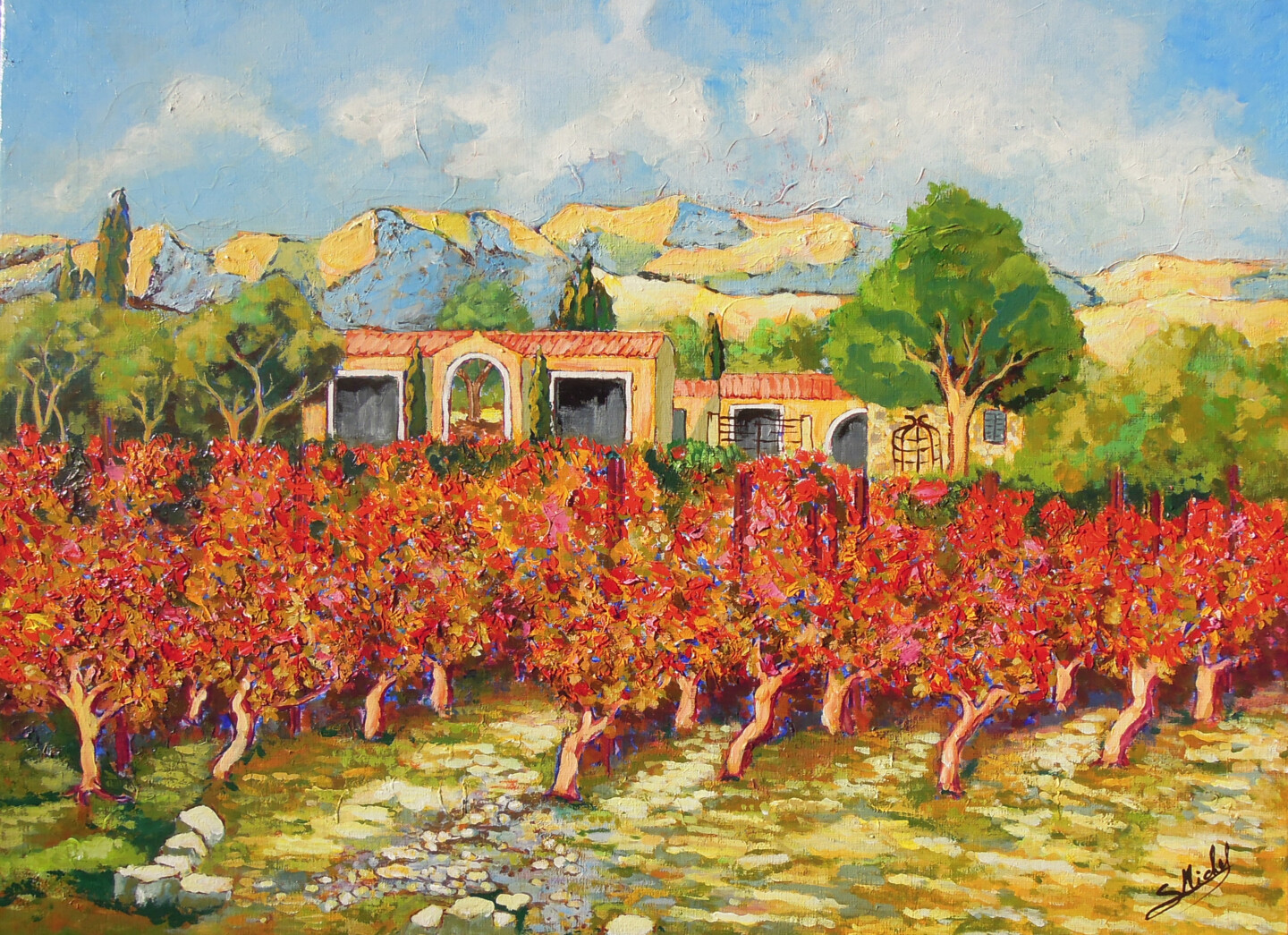 Gérard Michel - vignes rouges en automne